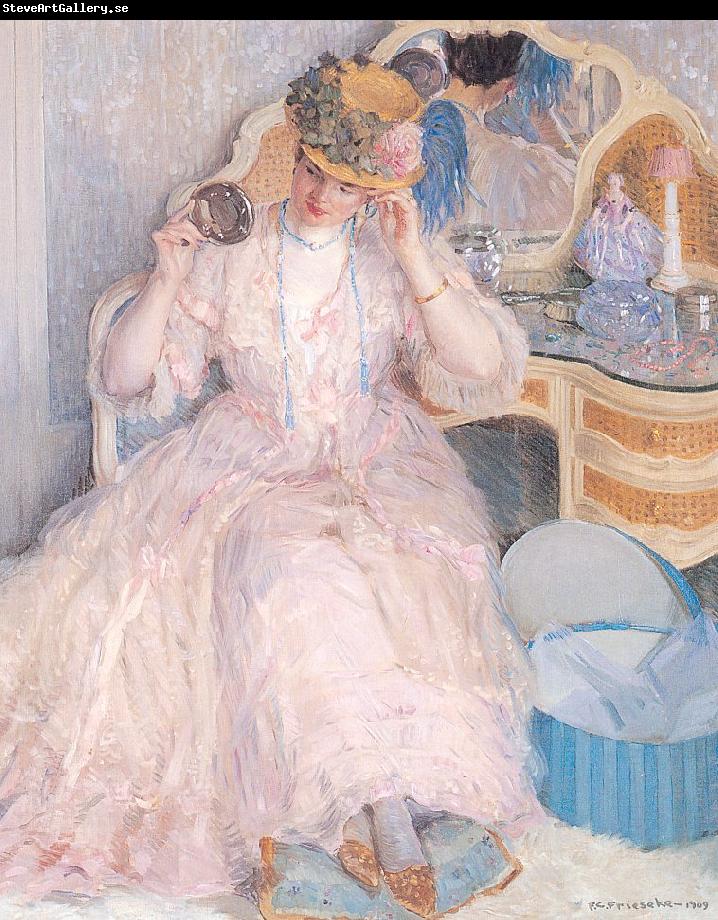 Frieseke, Frederick Carl Lady Trying On a Hat